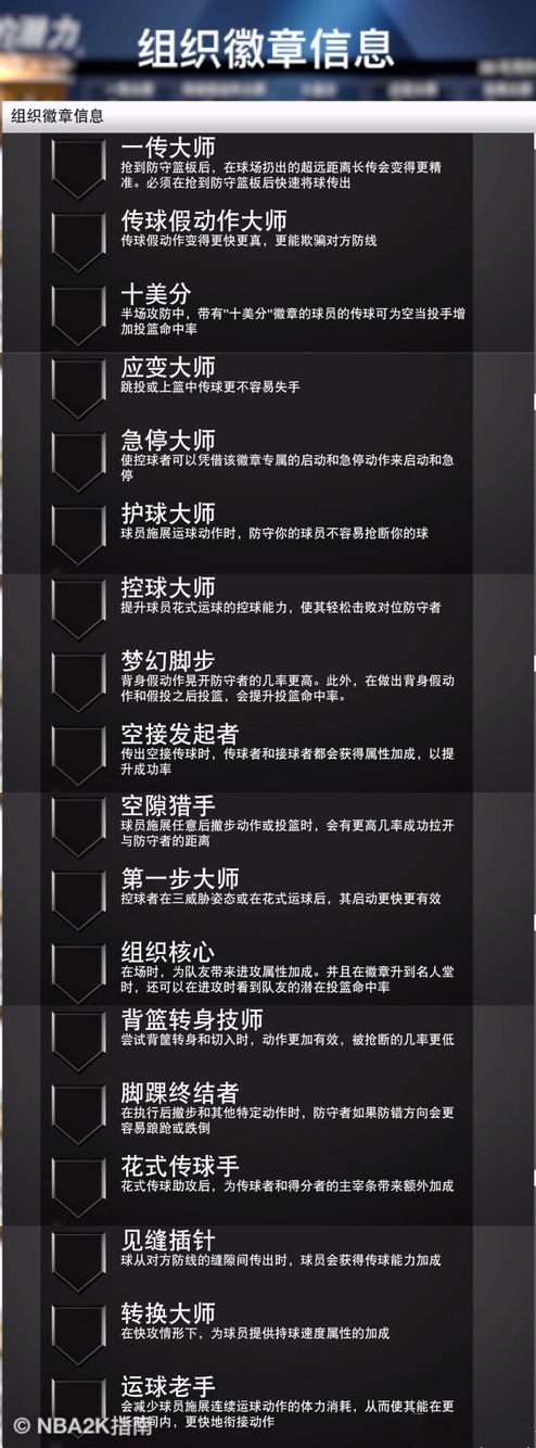 《NBA 2K20》组织徽章信息一览