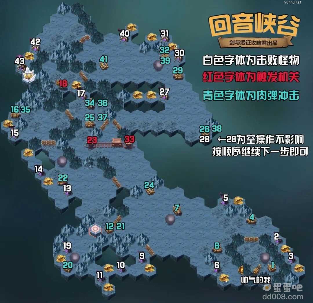 《剑与远征》回音峡谷路线图分享