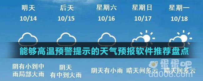 能够高温预警提示的天气预报软件推荐盘点