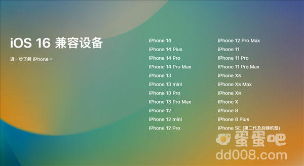 ios16支持机型一览