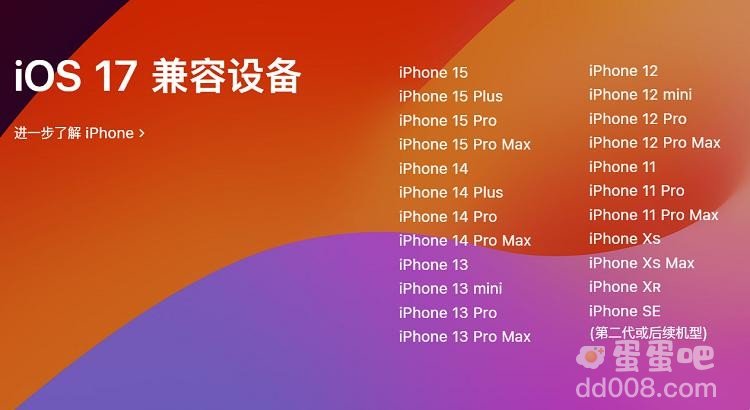 《iOS17》支持更新机型