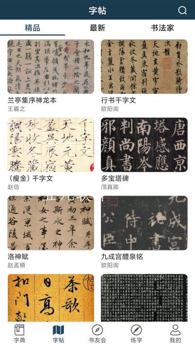 汉字书法字典截图