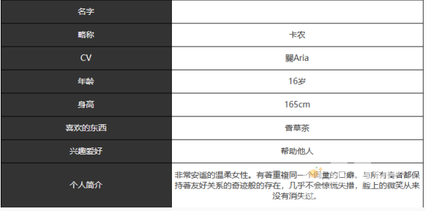 《宿命回响弦上的叹息》卡农角色介绍